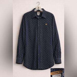 Cinch Men's Dark Blue Geometric Shirt